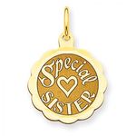 Special Sister Charm in 14kt Yellow Gold - Mirror Polish - Cute - Women