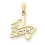Number 1 Sister Charm in 14kt Yellow Gold - Eye-Popping - Women