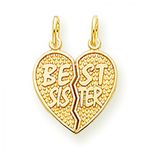 Best Sister Heart Charm in Yellow Gold - 14kt - Brilliant - Women