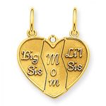 Big Sis, Mom, Lil Sis Heart Charm in Yellow Gold - 14kt - Compelling - Women