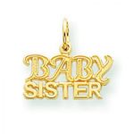 Baby Sister Charm in 14kt Yellow Gold - Polished Finish - Lovely - Women