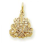 Number 1 Sister Charm in Yellow Gold - 14kt - Astonishing - Women