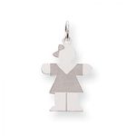 Dressed Girl Charm in Sterling Silver - Polished Finish - Outstanding - Women