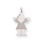 Dressed Girl Charm in Sterling Silver - Mirror Polish - Gorgeous - Women