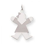 Dressed Girl Charm in Sterling Silver - Glossy Polish - Radiant - Women