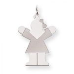 Dressed Girl Charm in Sterling Silver - Mirror Polish - Ideal - Women