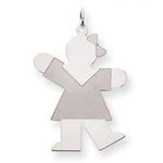 Dressed Girl Charm in Sterling Silver - Polished Finish - Alluring - Women