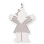 Dressed Girl Charm in Sterling Silver - Glossy Polish - Magnificent - Women