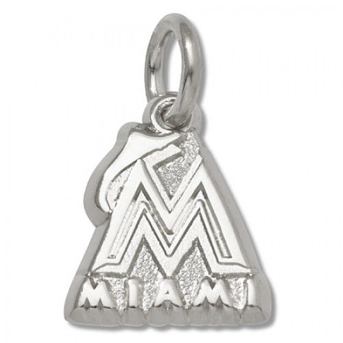 Miami Marlins Charm in 10kt White Gold - Mirror Finish - Great - Unisex Adult