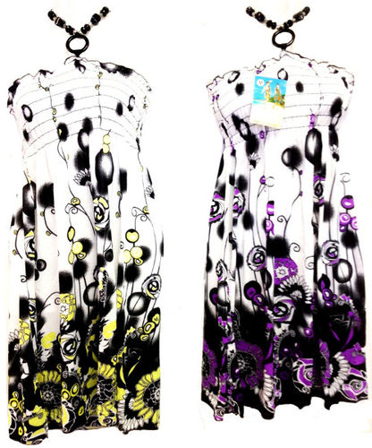 Beaded Tie Neck Printed Dress Assortment Case Pack 12