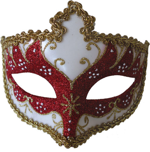 Mardi Gras Eye Mask Red White