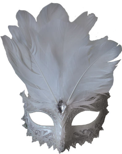 Carnivale Eye Mask White Silver
