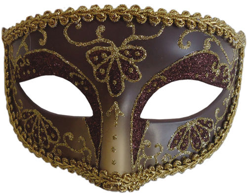 Opera Eye Mask Burgundy Gold