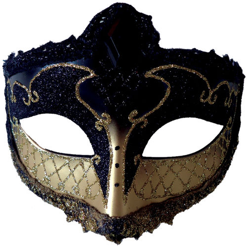 Mardi Gras Eye Mask Black Gold