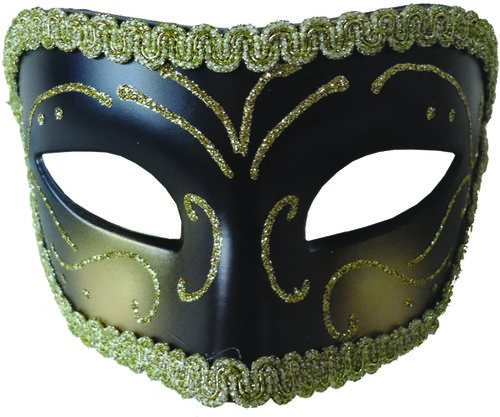 Medieval Opera Mask Gold Black