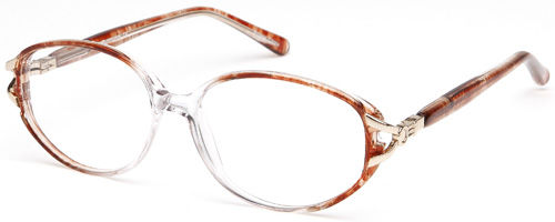 Womens Etched Prescription Glasses in Brown