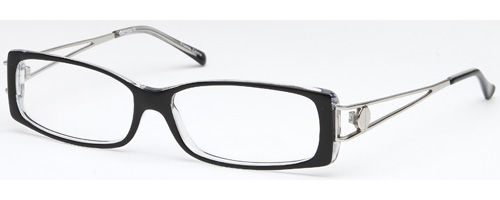 Womens Thick Framed Thin Sidebars Prescription Glasses in Black