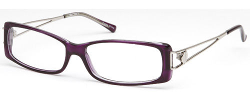 Womens Thick Framed Thin Sidebars Prescription Glasses in Purple