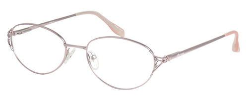 Womens Oval Thin Framed Prescription Glasses 52 in Silver and Pink