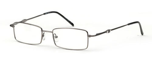 Womens Squared Ultra Thin Prescription Glasses in Gunmetal