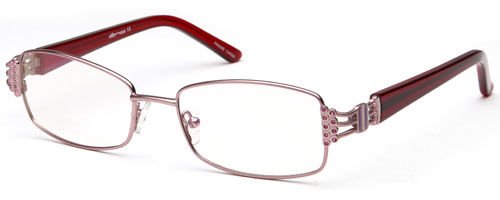 Womens Antique Thin Framed Prescription Glasses in Pink