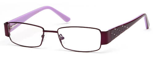 Womens Squared Thin Framed Studded Prescription Glasses in Violet