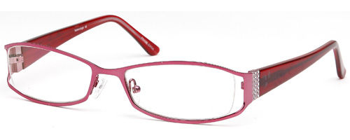 Womens Retro Thin Framed Prescription Glasses in Pink