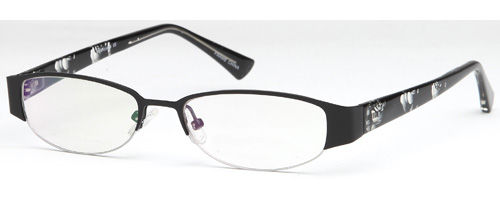 Womens Oval Shaped Half Rimmed Prescription Glasses in Black