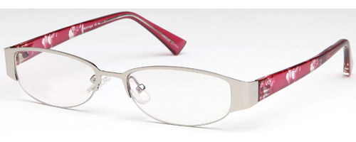 Womens Oval Shaped Half Rimmed Prescription Glasses in Gunmetal