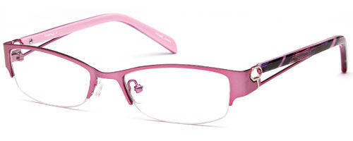 Womens Secretary Half Rimmed Prescription Glasses in Pink