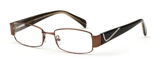 Womens Two Toned Crystal Studded Prescription Glasses in Brown