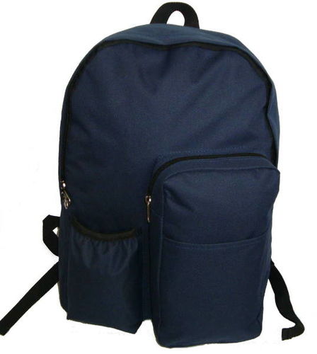 17"" Backpack w/water bottler holder, 17""x12.5""x5.5"" Navy. Case Pack 30