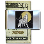 Large Money Clip - Howling Wolf