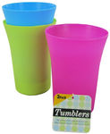 3-Pack Colored Plastic Tumblers Case Pack 24