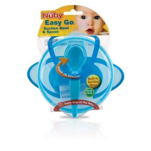 Nuby Suction Bowl WIth Spoon and Lid Case Pack 36