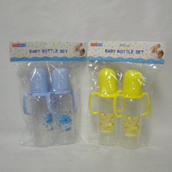 2Pk 8Oz Baby Bottle Set Assorted Colors Case Pack 48