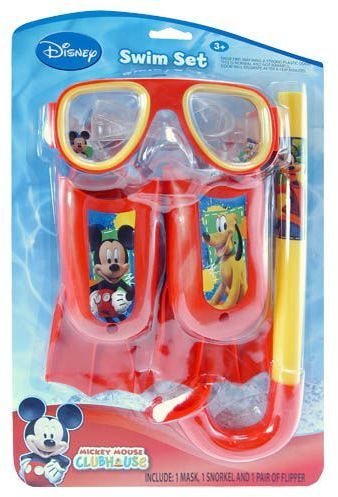 Mickey Mouse 3Pc Swim Fins Snorkel Mask Case Pack 6