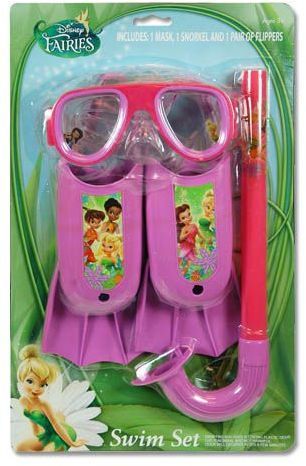 Disney Fairies 3Pc Swim Fin Snorkel Mask Case Pack 6
