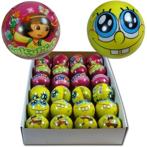 Dora And Spongebob 3"" Pu Play Ball Case Pack 24