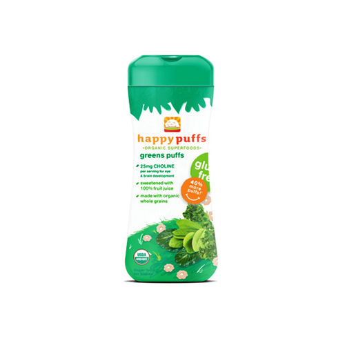 Happy Baby Organic Puffs Greens - 2.1 oz - Case of 6
