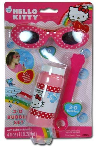 Hello Kitty 3D 10""x6""x2""?Kids Fun Bubble Set Case Pack 6