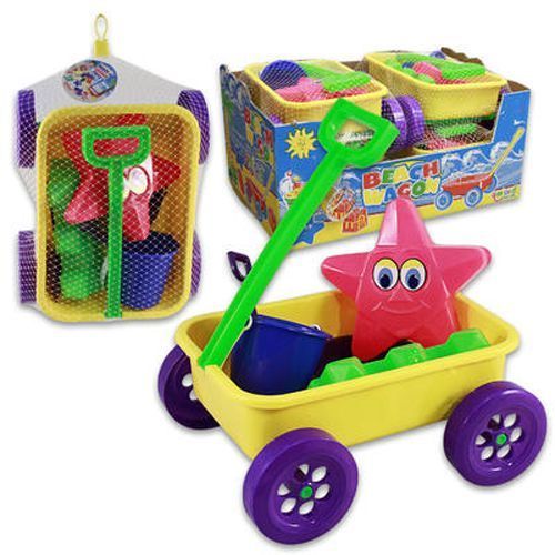 Sand Toys 6 Piece Wagon and Tools Case Pack 4