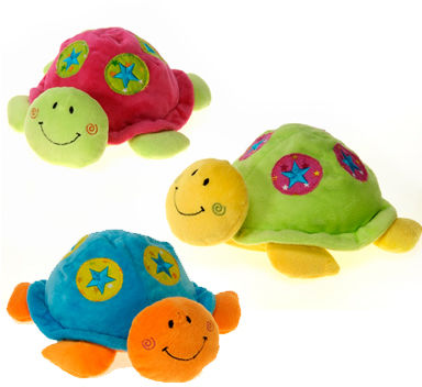 7"" 3 Asst. Baby Turtles W/Rattle - Blue Case Pack 24