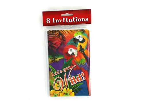 &quot;Let&#039;s Get Wild&quot; luau party invitations, pack of 8