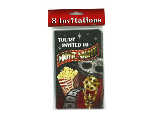 8 pack movie night invitations with envelopes