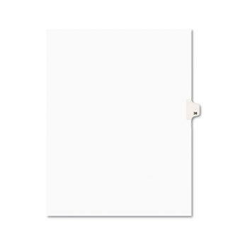 Avery-Style Legal Side Tab Divider, Title: 36, Letter, White, 25/Pack