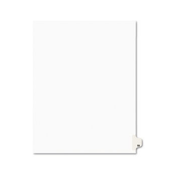 Avery-Style Legal Side Tab Divider, Title: 50, Letter, White, 25/Pack