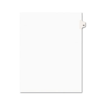 Avery-Style Legal Side Tab Divider, Title: 53, Letter, White, 25/Pack