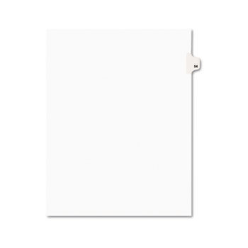 Avery-Style Legal Side Tab Divider, Title: 54, Letter, White, 25/Pack