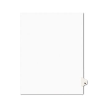 Avery-Style Legal Side Tab Divider, Title: 73, Letter, White, 25/Pack
